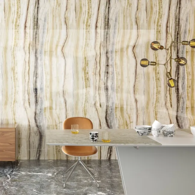 Trepanel Aqua Luxe® Gold Onyx Marble Effect Embossed Gloss SPC XXL Wall Panel