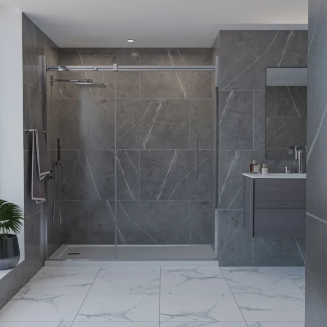 Trepanel Aqua Luxe® Grey Stone Effect Matt SPC Wall Panel 4 Pack (Covers 2.80 SQM)