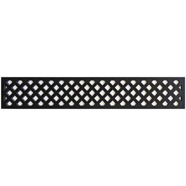 LuxeLine® Classic Straight Top Lattice Design Screen with Light Grey Composite Fence Panels & Aluminium Post 90cm