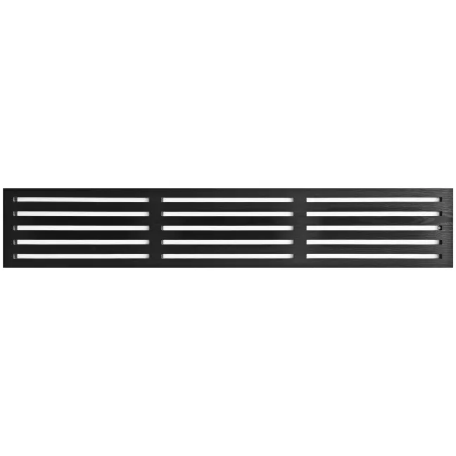 LuxeLine® Classic Straight Top Slat Design Screen with Light Grey Composite Fence Panels & Buried Aluminium Post 180cm