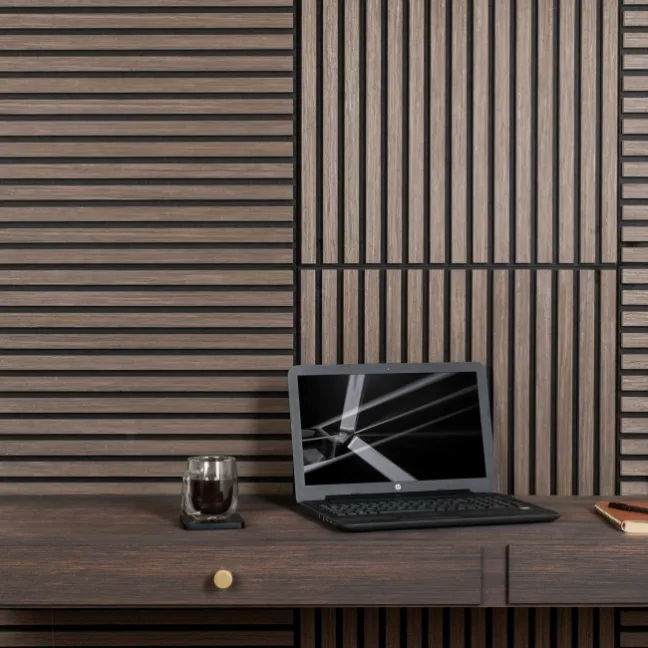 Trepanel® Walnut Brown Square Acoustic Wood Wall Panels