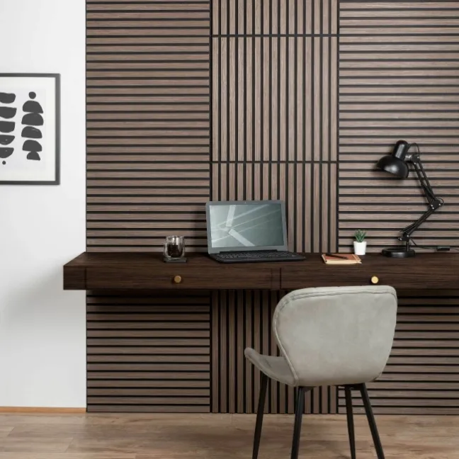Trepanel® Walnut Brown Square Acoustic Wood Wall Panels