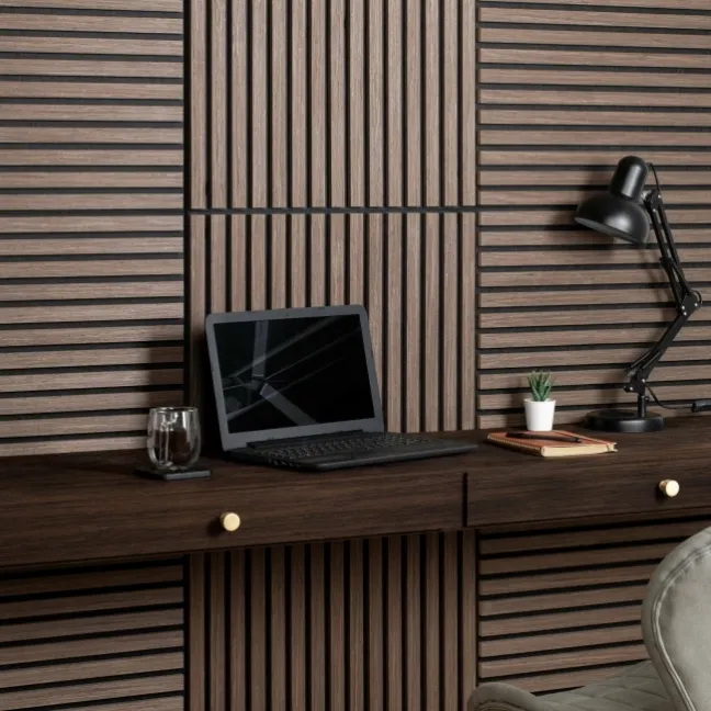 Trepanel® Walnut Brown Square Acoustic Wood Wall Panels