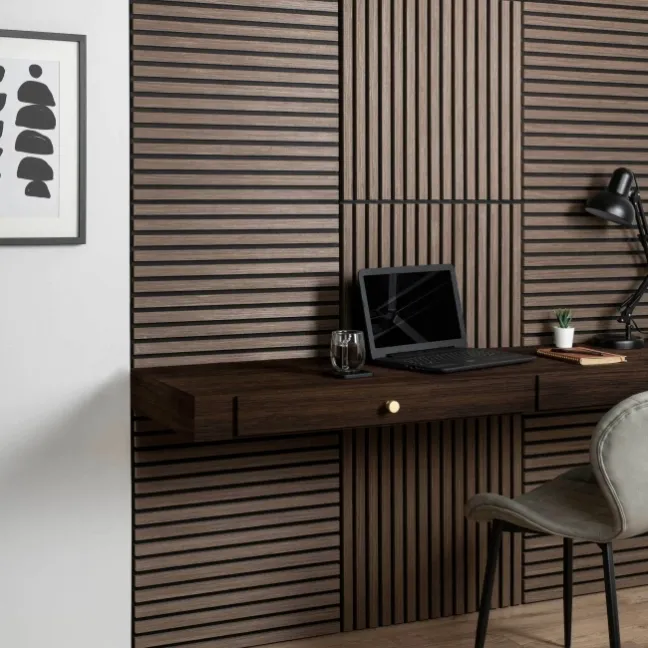 Trepanel® Walnut Brown Square Acoustic Wood Wall Panels