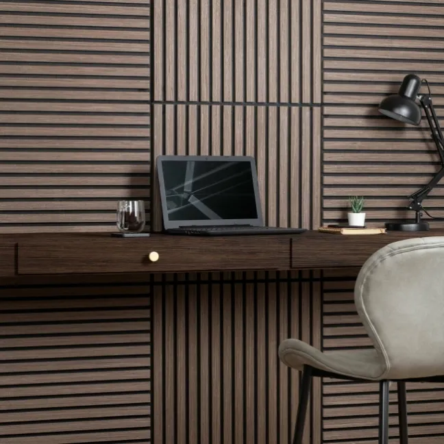 Trepanel® Walnut Brown Square Acoustic Wood Wall Panels