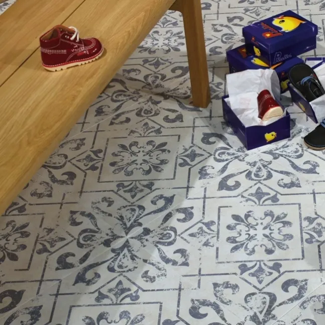 Harran Antique Vintage Blue Pattern Floor Tiles