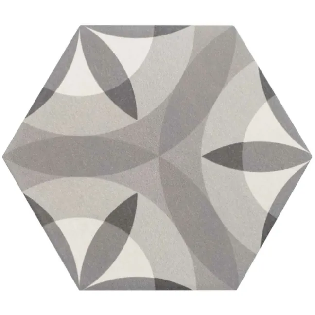 6.00 SQM Clearance Job lot Myth Decor Hexagon Grey and White Matt Wall and Floor Tiles