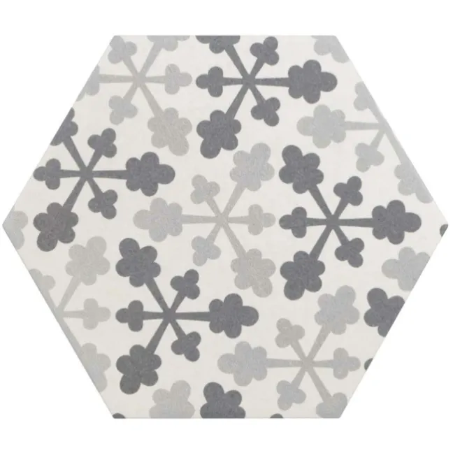 6.00 SQM Clearance Job lot Myth Decor Hexagon Grey and White Matt Wall and Floor Tiles