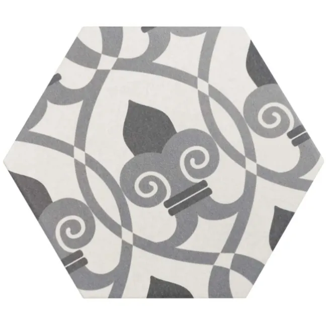 6.00 SQM Clearance Job lot Myth Decor Hexagon Grey and White Matt Wall and Floor Tiles
