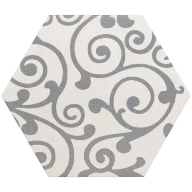 6.00 SQM Clearance Job lot Myth Decor Hexagon Grey and White Matt Wall and Floor Tiles