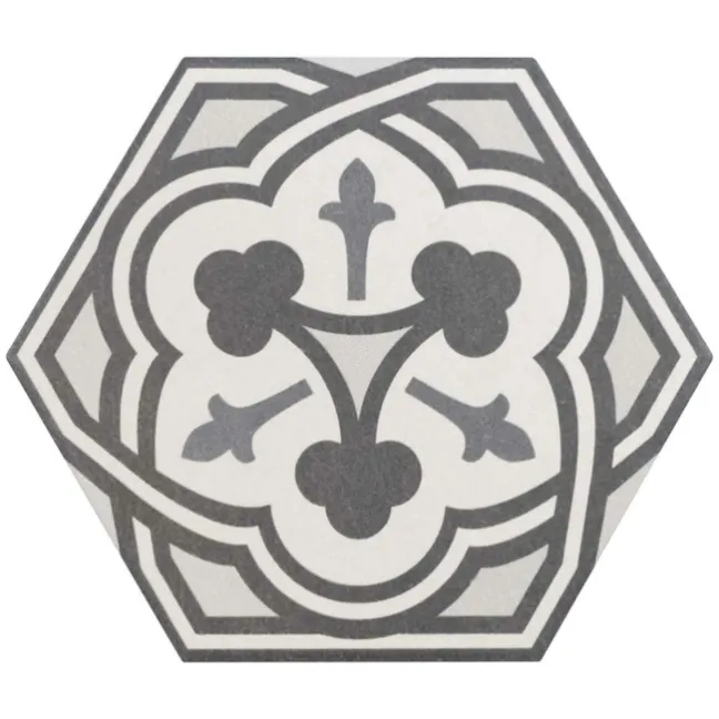 6.00 SQM Clearance Job lot Myth Decor Hexagon Grey and White Matt Wall and Floor Tiles
