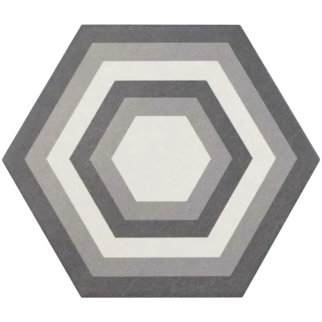 6.00 SQM Clearance Job lot Myth Decor Hexagon Grey and White Matt Wall and Floor Tiles