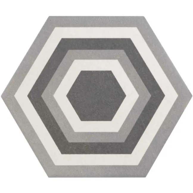 6.00 SQM Clearance Job lot Myth Decor Hexagon Grey and White Matt Wall and Floor Tiles