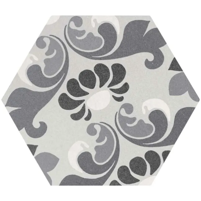6.00 SQM Clearance Job lot Myth Decor Hexagon Grey and White Matt Wall and Floor Tiles
