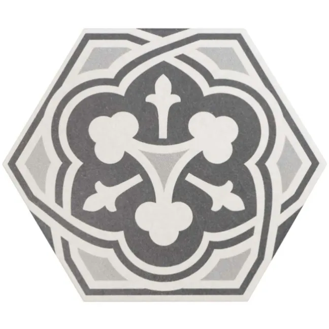 6.00 SQM Clearance Job lot Myth Decor Hexagon Grey and White Matt Wall and Floor Tiles