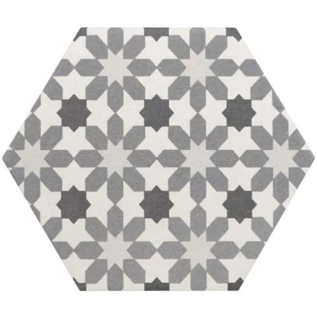 6.00 SQM Clearance Job lot Myth Decor Hexagon Grey and White Matt Wall and Floor Tiles