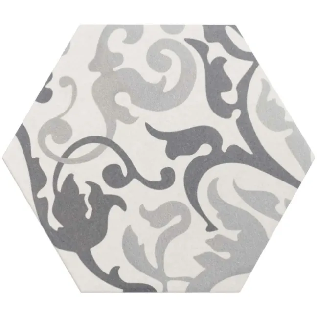 6.00 SQM Clearance Job lot Myth Decor Hexagon Grey and White Matt Wall and Floor Tiles