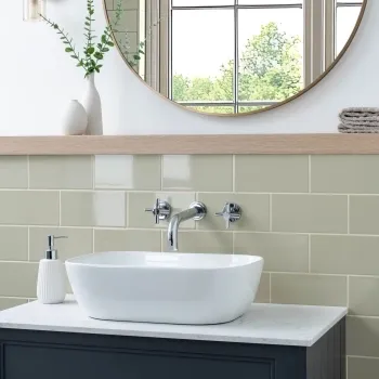 Monocolour Rico Beige Gloss Flat Metro Wall Tiles 200x100