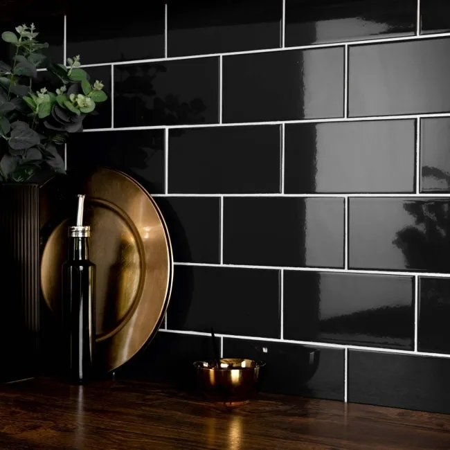 Blackfriars Gloss Flat Black Metro Tiles
