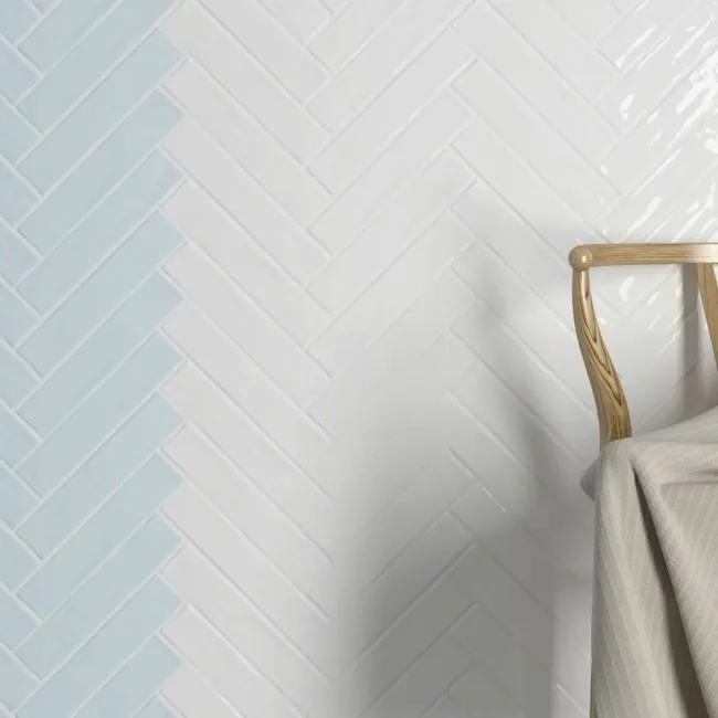 Handcrafted Azure Blue Gloss Metro Wall Tiles