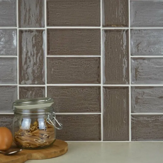 Rustic Chocolate Brown Gloss Metro Tiles