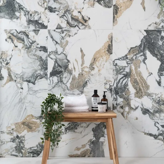 Deluxe White Beauty Polished Marble Effect Wall and Floor Tiles