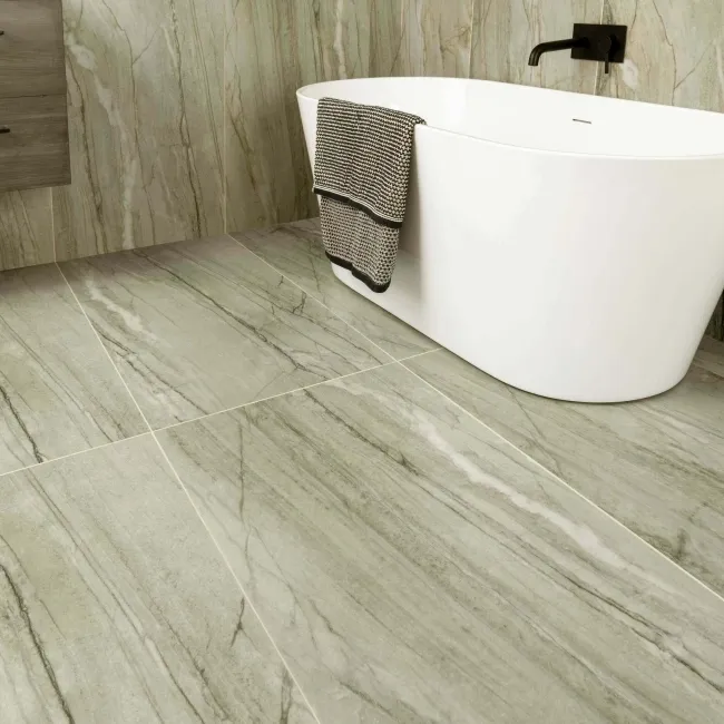 Falls Green Semi Polished Marble Effect Large Wall and Floor Tiles