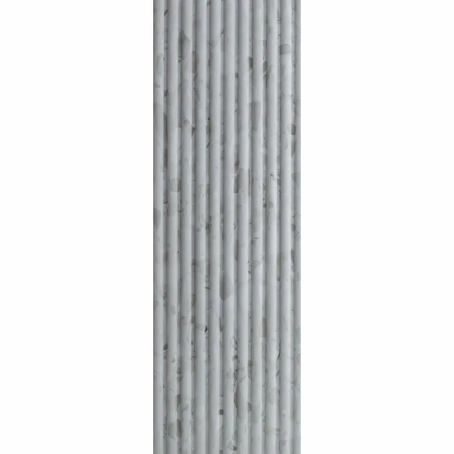 Indulgence Terrazzo Grey Effect Fluted Decor Wall Tiles