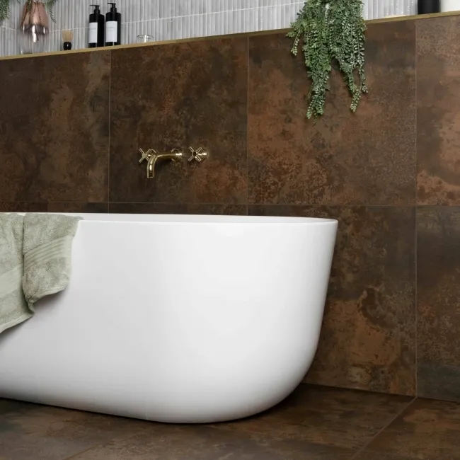 Foil Rust Metallic Brown Stone Effect 600x600 Tiles