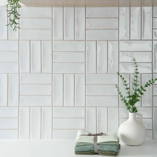 Hamlet White Gloss Brick Wall and Floor Tiles