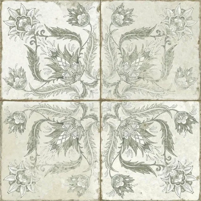 Helix Sage Green Matt Patterned Wall and Floor Tiles