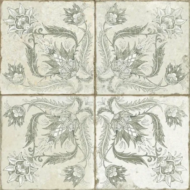 Helix Sage Green Matt Patterned Wall and Floor Tiles