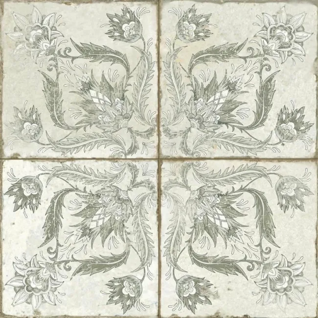 Helix Sage Green Matt Patterned Wall and Floor Tiles