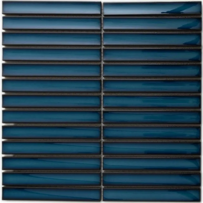 Spirit Marine Blue Gloss Kitkat Mosaic Porcelain Wall Tiles
