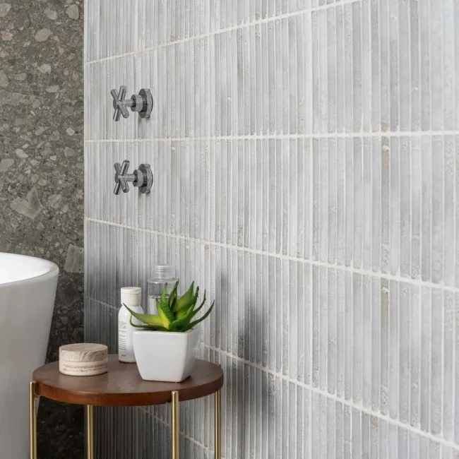Meraki White Gloss Kitt-Kat Mosaic Effect Wall Tiles