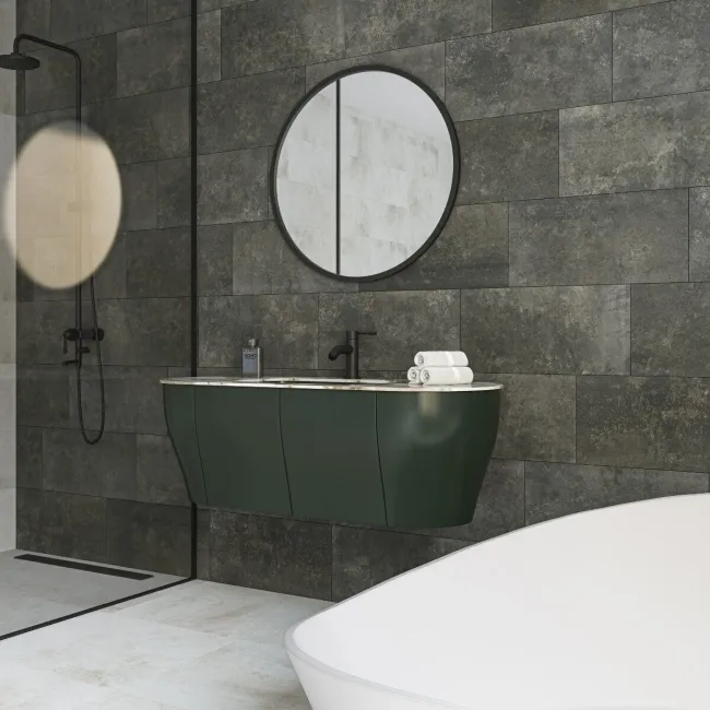 Foil Smoke Grey Metallic Stone Effect 600x300mm Tiles