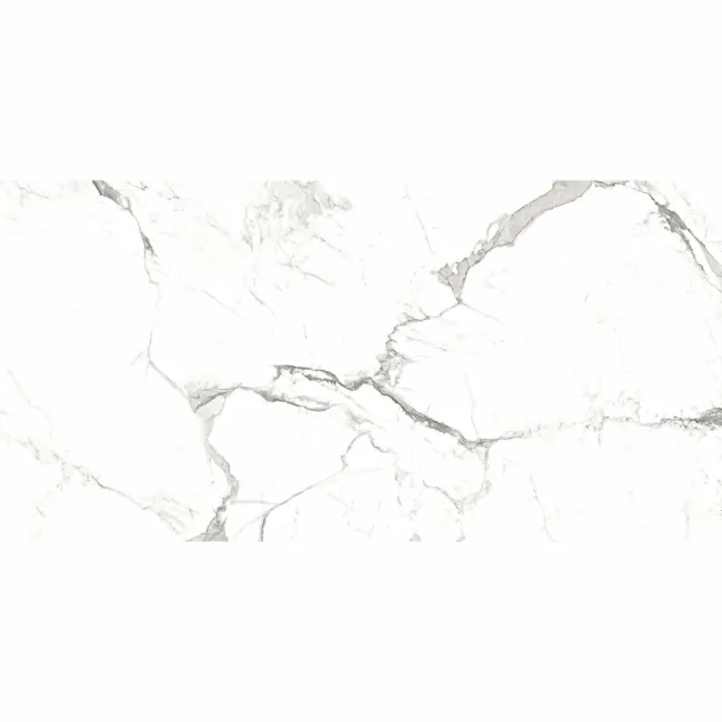 Modern Statuario Polished Marble Effect 600x300 Tiles