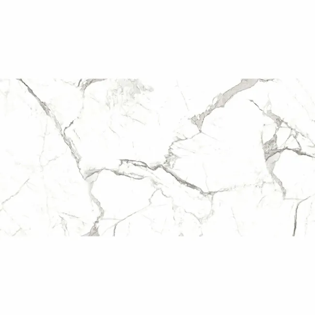 Modern Statuario Polished Marble Effect 600x300 Tiles