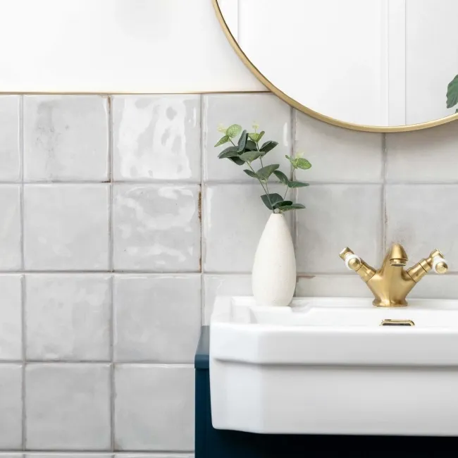 Veneto White Gloss Rustic Bumpy Wall Tiles