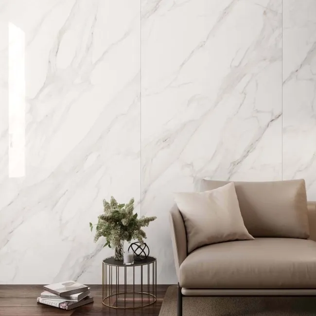 Opulence Gold Carrara Marble Effect Lappato 1200x1200 Floor Tiles