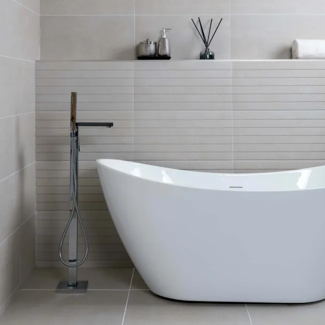 Genoa Ivory Matt Decor Concrete Effect Wall Tiles