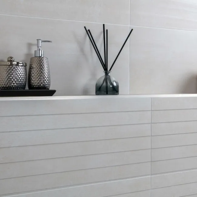 Genoa Ivory Matt Decor Concrete Effect Wall Tiles