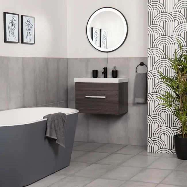 Samphire Light Grey Matt Stone Effect Wall And Floor Tiles