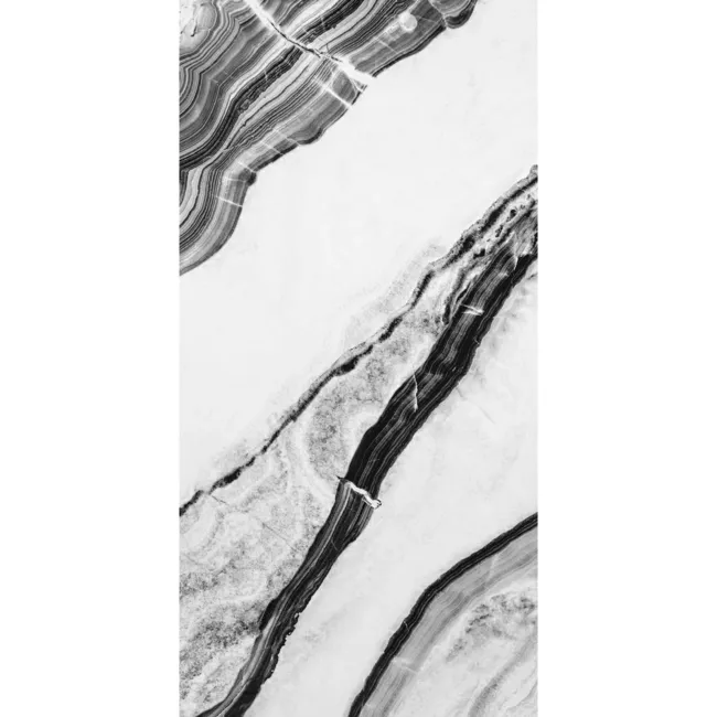 Deluxe Panda Gloss Black & White Marble Effect Wall and Floor Tiles