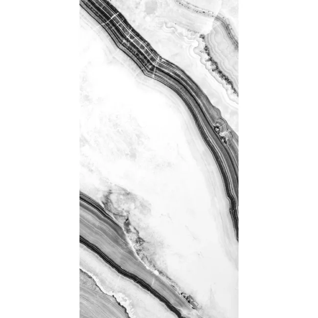 Deluxe Panda Gloss Black & White Marble Effect Wall and Floor Tiles