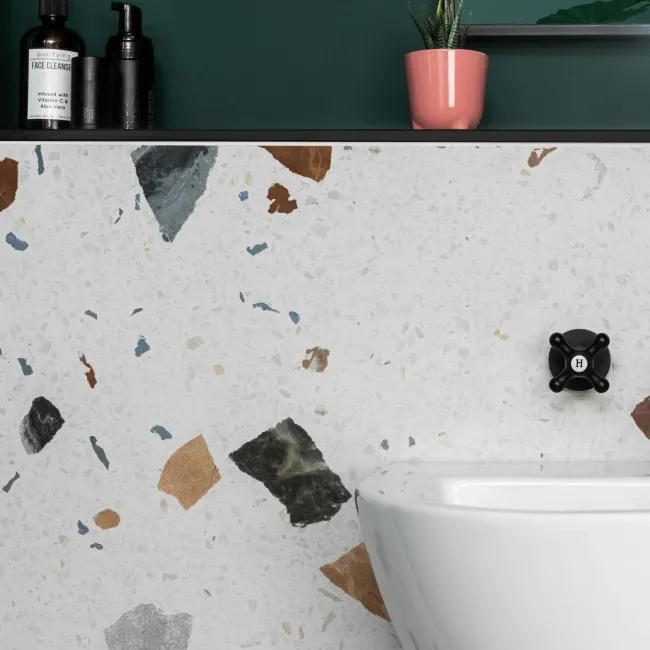 Sorrento White Matt Terrazzo Effect Wall and Floor Tile