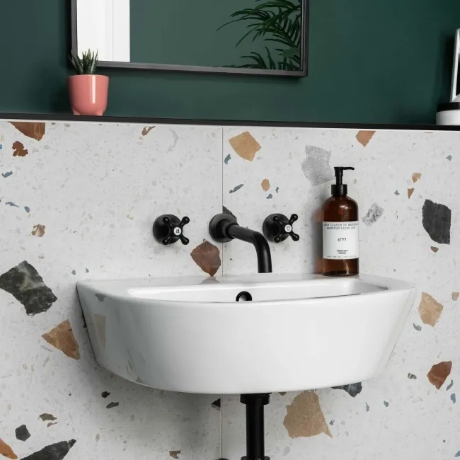 Sorrento White Matt Terrazzo Effect Wall and Floor Tile