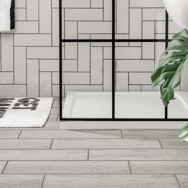 Friston Grey Oak Wood Effect Porcelain Floor Tiles