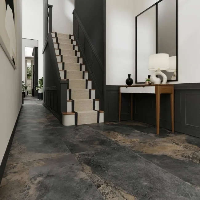 Jai Rustic Natural Black Slate Effect Tiles 1200x600