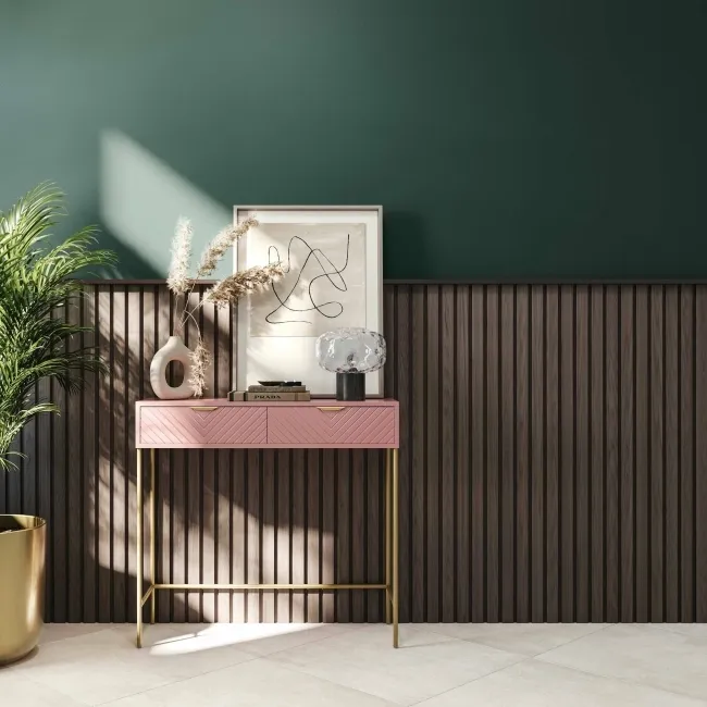 Trepanel® Walnut Brown Acoustic Half Wood Wall Panels